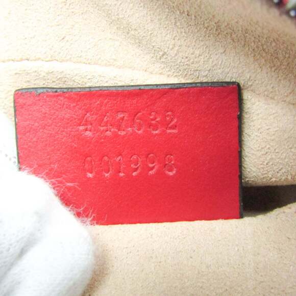 GUCCI Authentic Red Leather GG Marmont Shoulder Bag main image 0